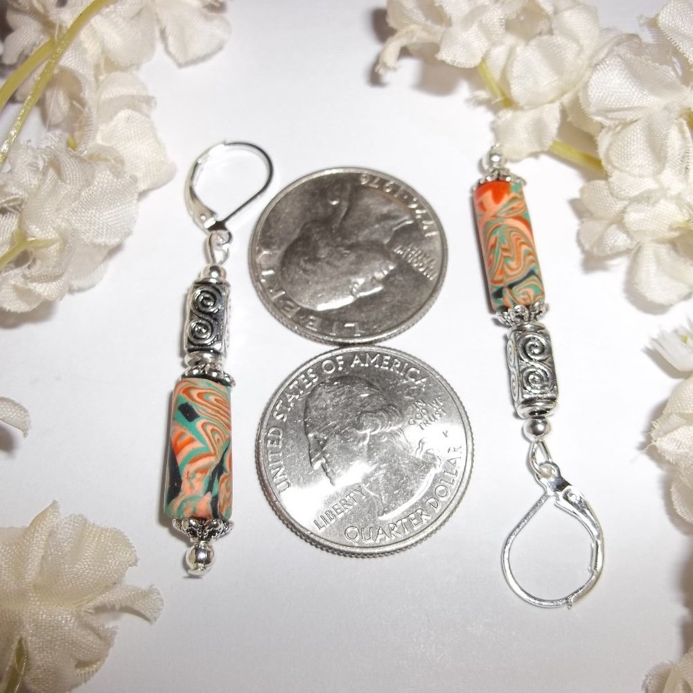 Funky Colorful Beaded Earrings Set Handmade 5293_3